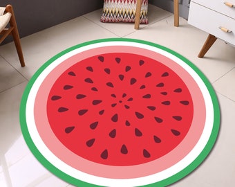 Watermelon Round Rug: Fun Kitchen or Kids Room Decor