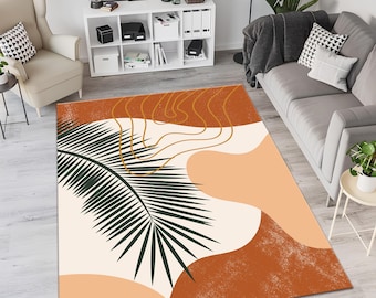 Alfombra abstracta, alfombra floral, alfombra estética, alfombra colorida, alfombra bohemia, alfombra moderna, decoración del hogar, alfombra de área, alfombras para sala de estar, regalo de inauguración de la casa