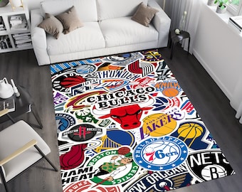 Dywan do koszykówki, dywanik drużyny NBA, dywanik do pokoju chłopców, dywanik sportowy, dywanik do pokoju dziecięcego, dywan niestandardowy, dywan Hypebeast, dywanik, spersonalizowany dywan, unikalny dywan, prezent dla niego