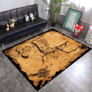 LOTR Teppich, Mittelerde Karte Teppich, LOTR Karte, Karte Teppich, Super Teppich,Fantastischer Teppich,Fantastischer Teppich,Teppich, Jungenzimmer Teppich, Geschenke für Ihn