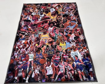 Nba Legends, Basketball Super Star, Nba Team Uniform Rug, Boys Room Rug, Sport Rug, Custom Rug,Area Rug,Personalized Rug,Unique,Gift For Him