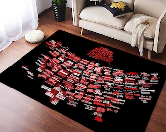 Tapis United States of Horror Movie : décoration gothique de la peur