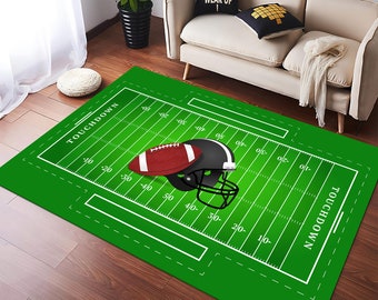 American Football Field Rug, Sports Kids Room, Personalized Gift