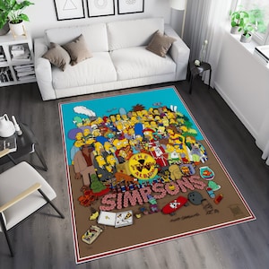 Simpsons Characters Rug,Simpsons Rug,Colorful Rug,Unique Rug,Fantastic Rug,Legend Rug,Anime Decor,Custom Rug,Anime Rug,Area Rug,Gifts