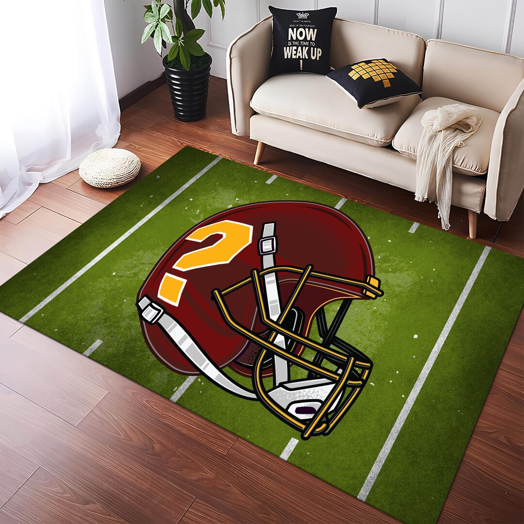 Cu Football Rug American Football Rug,american Helmet Rug,unique Rug,ball Rug,colorful ...
