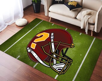 American Football Rug,American Helmet Rug,Unique Rug,Ball Rug,Colorful Rug,Sport Rug,Boys Room Rug,Custom Rug,Personalized Gifts,Area Rug
