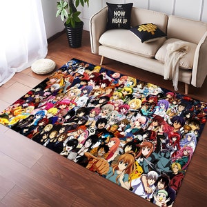 Mixed Anime Rug,Anime Rug,Kawaii Rug,Manga Rug,Unique Rug,Fantastic Rug,Awesome Rug,Anime Decor,Colorful Rug,Custom RugArea Rug,Gift For Him