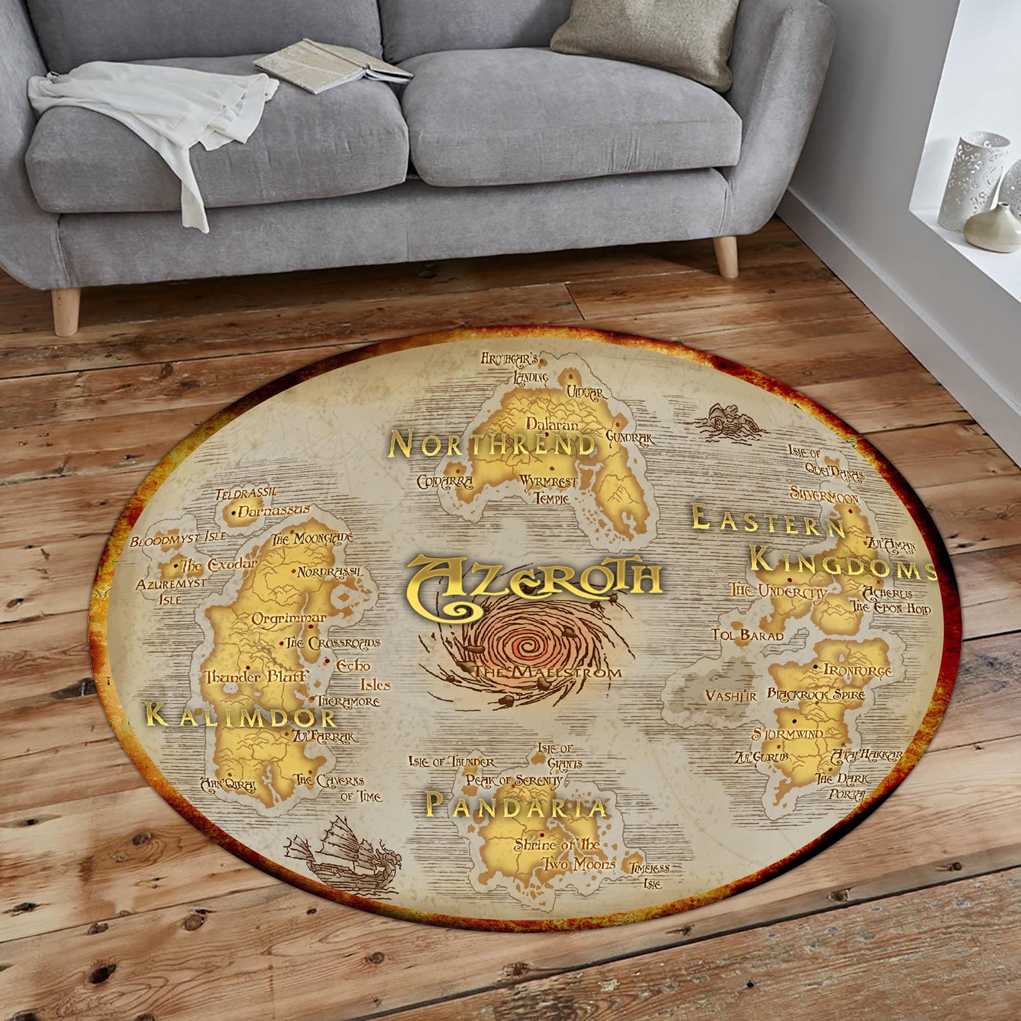Azeroth World Map, World of Warcraft, Round Rug, Map Rug, Cool Rugs ...