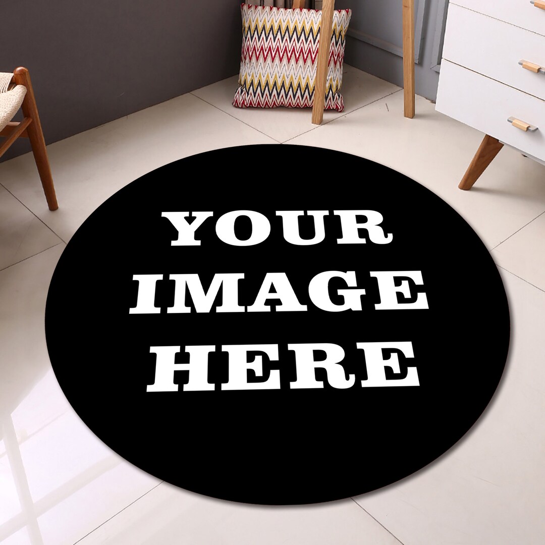 Custom Photo Circle Rug, Personalized Cotton Area Rug - Etsy