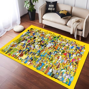 Simpsons Characters Rug,Simpsons Rug,Colorful Rug,Unique Rug,Fantastic Rug,Legend Rug,Anime Decor,Custom Rug,Anime Rug,Area Rug,Gifts