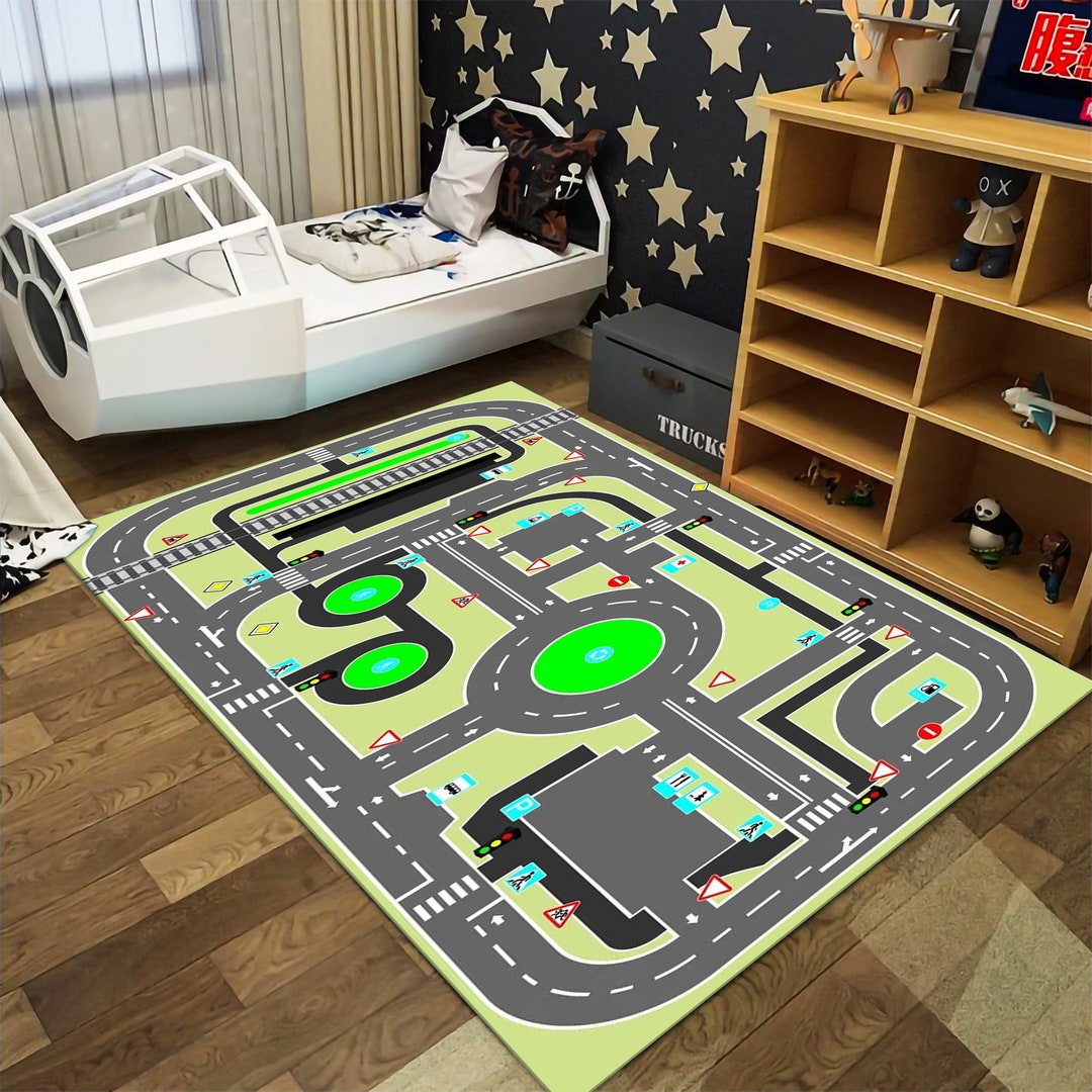 Kids Track Rugs Race Track Kids Rug: Colorful Nursery Play Mat - Etsy