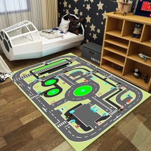 Racebaantapijt, racekaarttapijt, F1-tapijt, kindertapijt, kleurrijk tapijt, speltapijt, kinderdagkleed, speelkleed, gebiedsdeken, kinderkamertapijt, kinderdagverblijfdecor, cadeau voor kinderen