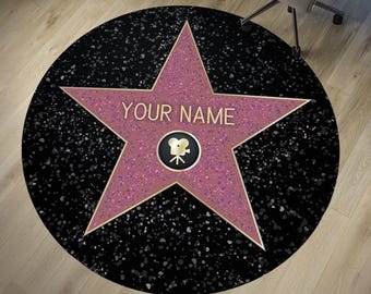 Personalized Hollywood Star Rug: Custom Name Celebrity Gift