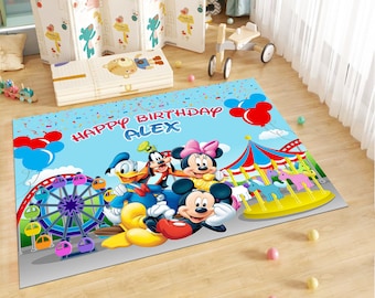 Personalized Rug,Cartoon Rug,Mickey Mouse Rug,Minnie Mouse Rug,Kids Rug,Colorful Rug,Nursery Rug,Cute Rug,Nursery Decor,Gifts For Kids