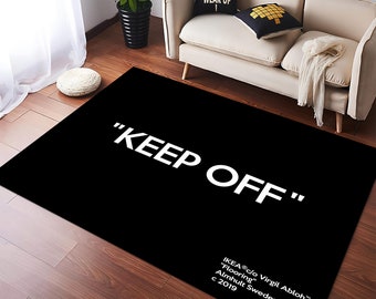 Keep Off,Keep Off Rug,Black Rug,Popular Rug,Unique Rug,Modern Rug,Home Decor,Area Rug,Aesthetic Rug,Rugs for Living Room,Housewarming Gift