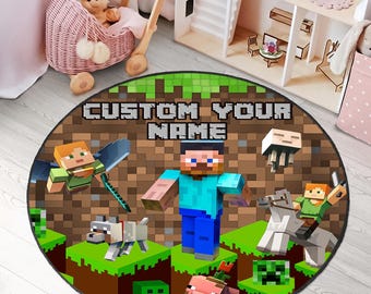 Personalized Game Rug: Retro Pixel Art Playroom Decor