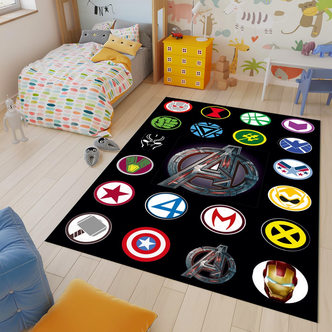 The Avengers Rug,avengers Logos Rug,colorful Rug,personalized Rug,movie ...