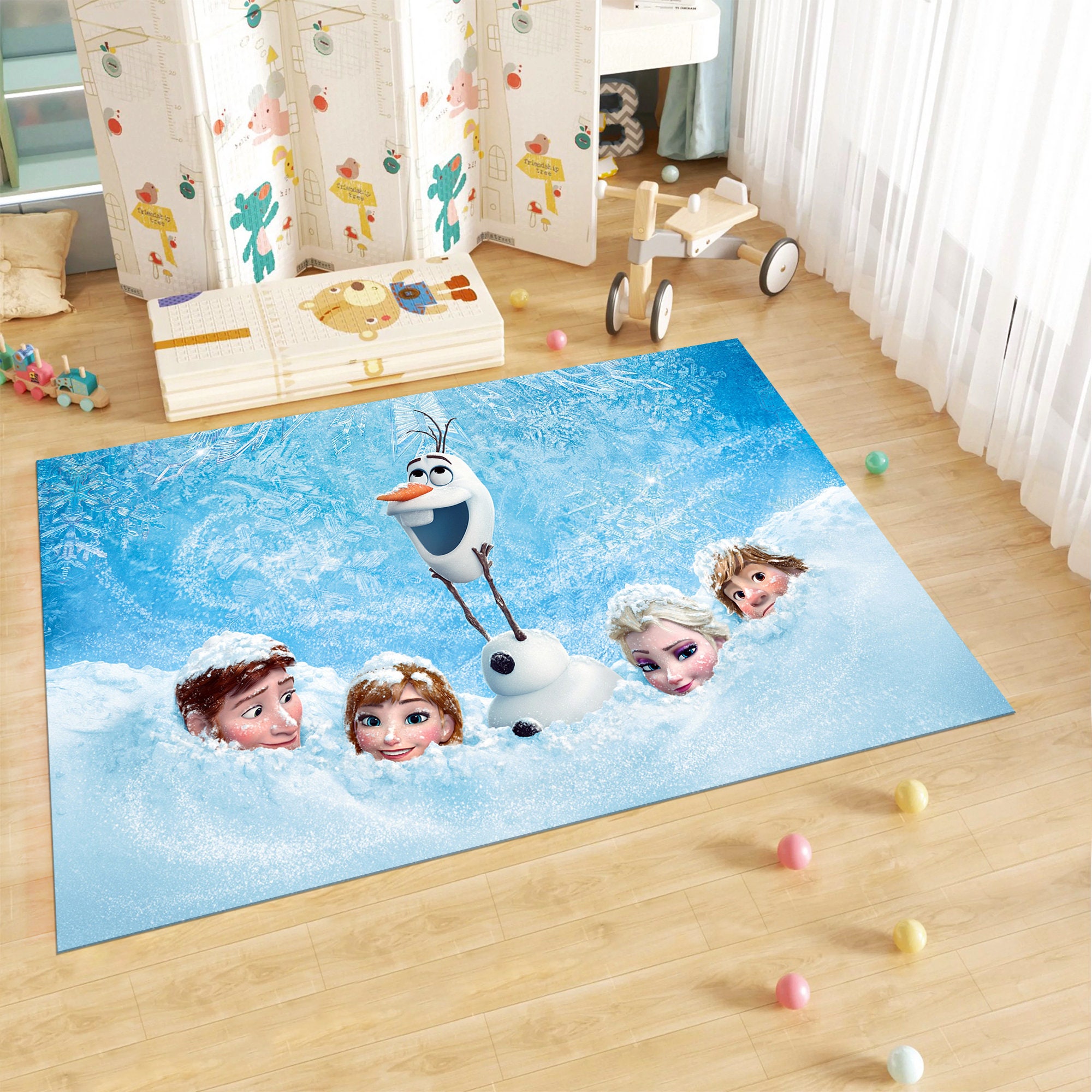 Frozen Rug Frozen Kids Rug: Elsa, Anna, Olaf - Nursery Decor, Personalized Rug - Etsy