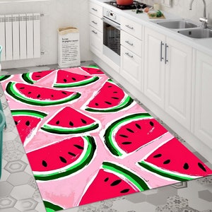 Watermelon Rug,Fruit Rug,Rugs for Kitchen,Kitchen Mat,Washable Rug,Kitchen Runner Rug,Modern Rug,Area Rug,Fruit Kitchen Decor,Gifts For Mom
