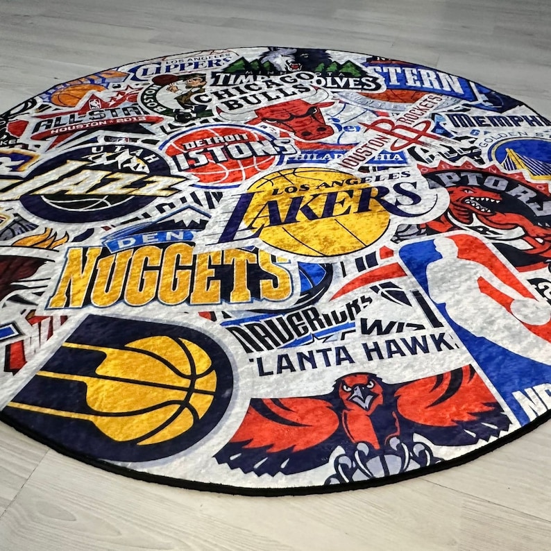 Basketball Rug,Nba Team Rug,Boys Room Rug,Sport Rug,Round Rug,Custom Rug,Hypebeast Rug,Area Rug,Personalized Rug,Unique Rug,Gift For Him image 6