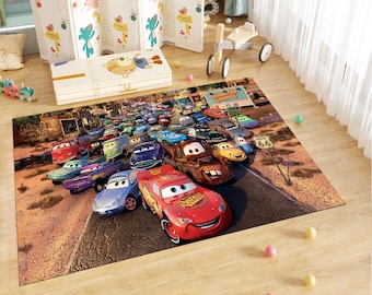 McQueen Rug,Cars Rug,Kids Rug,Colorful Rug,Custom Rug,Nursery Rug,Customized Rug,Cute Rug,Area Rug,Kids Room Rug,Nursery Decor,Gift For Kids