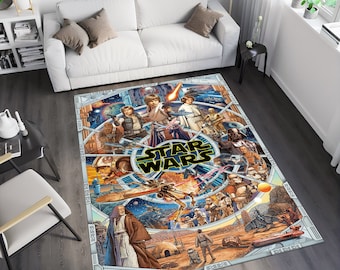 Personnages de Star Wars, tapis Star wars, tapis Dark Vador, tapis sur le thème de Star wars, tapis pour chambre d'adolescent, tapis pour chambre de garçons, tapis personnalisé, cadeaux personnalisés, tapis
