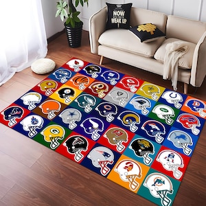 American Football Rug, Football Rug, American Football Teams Rug,Colorful Rug,Sport Rug,Boys Room Rug,Custom Rug,Personalized Gifts,Area Rug