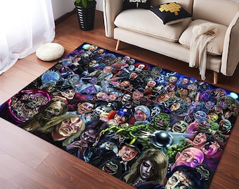 Tapis de personnage de film d'horreur : décoration de peur gothique