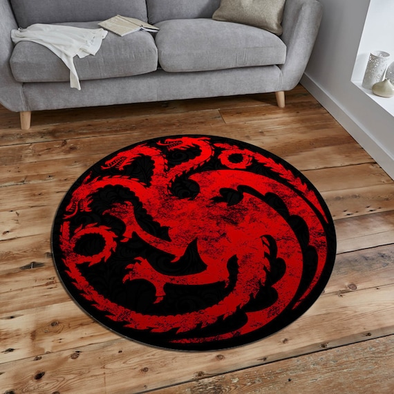 Dragon Rug,Round Rug,Movie Rug,Gothic Rug,Bestseller Rug,Popular Rug,GOT Rug,Movie Decor,Unique Rug,Area Rug,Boys Room Rug,Gifts for Him