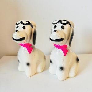 Vintage Dogs Salt and Pepper Shakers Ceramic