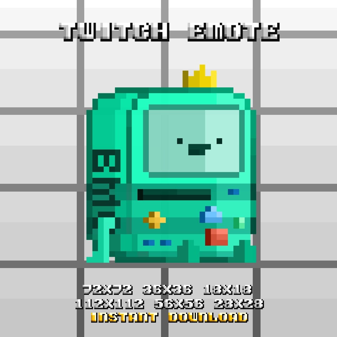 Adventure Time King Worm BMO Twitch Pixel Emote Channel Points INSTANT ...