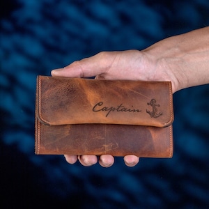 Tobacco Rollup Pouch, Personalized Tobacco Pouch, Handmade Leather Tobacco Bag, Custom Tobacco Case, Mens Tobacco Pouch, Smokers Accessories