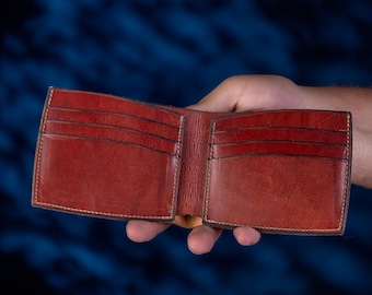 Custom Leather Snap Wallet, Personalized Handmade Card Holder