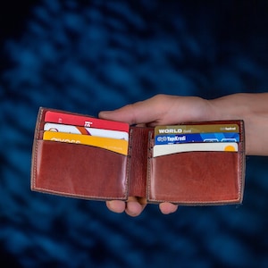 Custom Mens Wallet, Leather Snap Wallet, Personalized Leather Wallet, Leather Card Wallet, Minimalist Snap Wallet, Wallet for Man-Woman