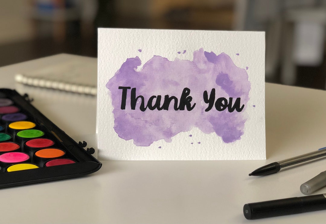Thank You Cards: Handmade Watercolor Thank You Cards With Envelopes - Etsy