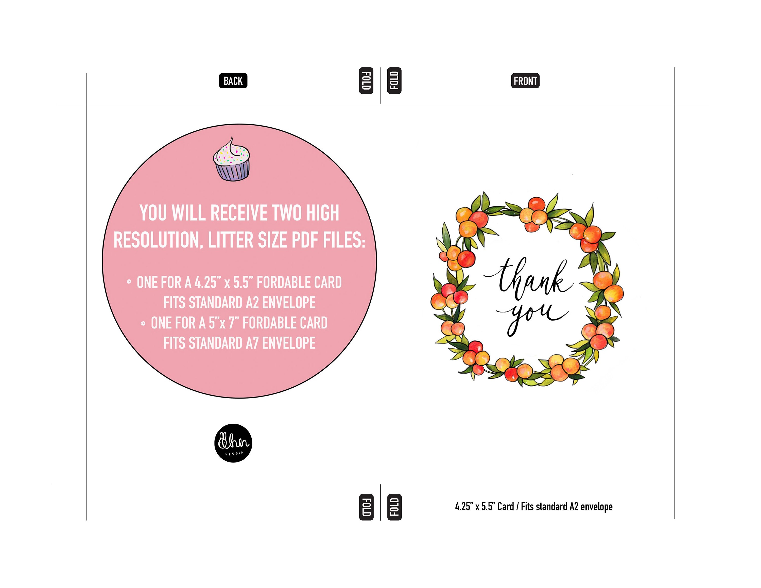 Printable Thank You Card, Simple Card, Instant Printable Card, Print at ...