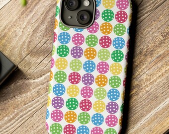 Coque de portable pickleball Accessoires de pickleball amusants Cadeau partenaire de pickleball papa maman Coques de téléphone assorties iPhone 16 Google Pixel Samsung Galaxy