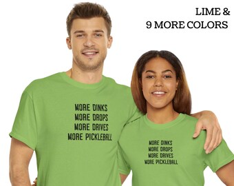 Chemise Pickleball drôle assortie, t-shirt en coton coupe décontractée, cadeau pour partenaire petit ami petite amie papa maman grand-père grand-mère, Pickleballer