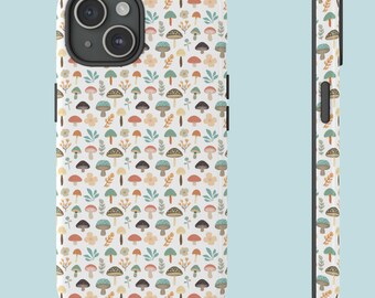 Coque rigide Boho Mini champignon pour iPhone, double couche de protection, iPhone 15 14 Plus Pro Max 13 12 11 Pro Max Mini XR XS X 8 Plus