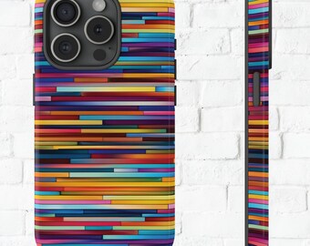 Coque de portable imprimée en vitrail moderne, iPhone 15 14 Plus Pro Max 13 12 11 Pro Max Mini XR XS X 8 Plus, Jolie Cool Tough Brillant Mat