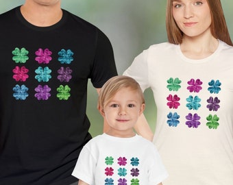Matching Watercolor Shamrocks Shirt, St Patricks Day Family Kids shirts, Teacher Nurse Health Coworker Saint Patricks Day group shirt