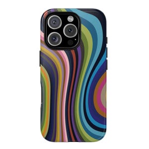 Wavy Stripes iPhone 16 Plus Pro Max 15 14 13 12 Phone Case Samsung Galaxy S24 Google Pixel 8, Protective Durable, Cool Gift Accessory