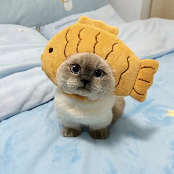 Haustier Katze Kostüm Taiyaki Fisch Geformte Brot Hut Cosplay Niedlich
