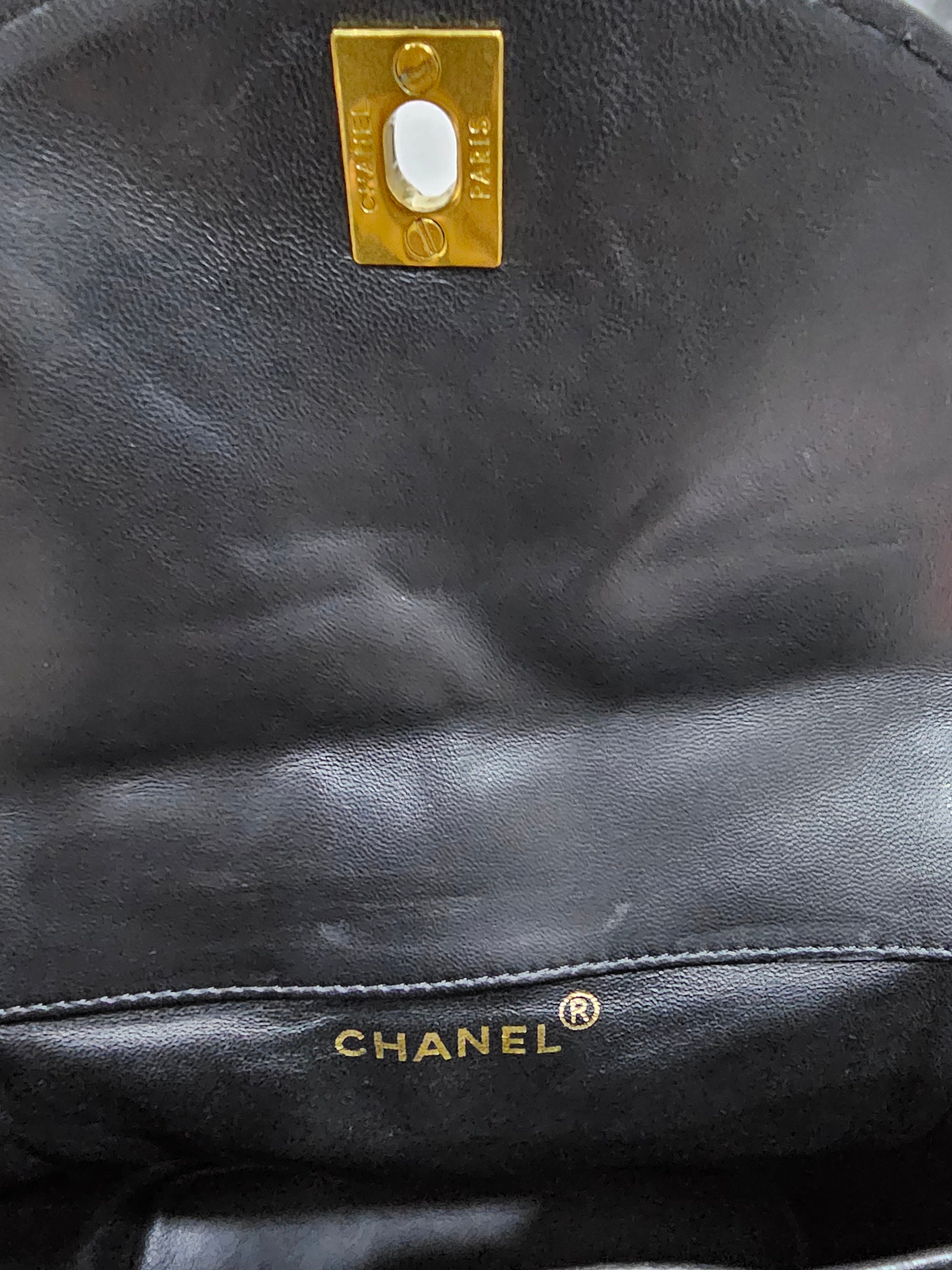 Chanel Matelasse Chain Backpack Rucksack Leather Black 