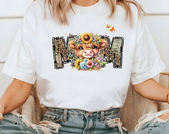 Mom Highland cow png, mom life, mama shirt, mama png, moederdagshirt, moederdagcadeau, mama-sublimatie, ontwerpen koesublimatie, ontwerpen voor koesublimatie png