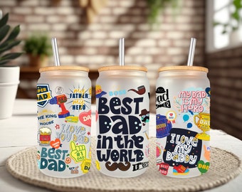 Best Dad 16oz glasblikverpakking: vaderdagcadeau (digitale download)