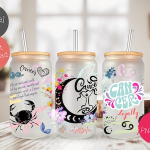 Astrology Cup Wrap Set- Zodiac Sign Tumbler Stickers, 16oz Zodiac Glass Wrap Bundle, Zodiac Sign Tumbler, zodiac wrap, Libbey glass wrap,