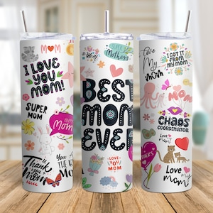 Best Mom ever 20oz skinny tumbler wrap Bundle, mother day gift, birthday gift, tumbler wrap, gift for mother, gift for her, Tumbler gift,