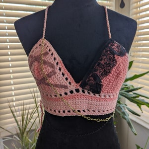 Pink Ombre Ribbon Crochet Top