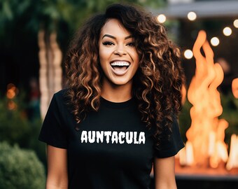 Auntacula Camisas de Halloween a juego para la familia